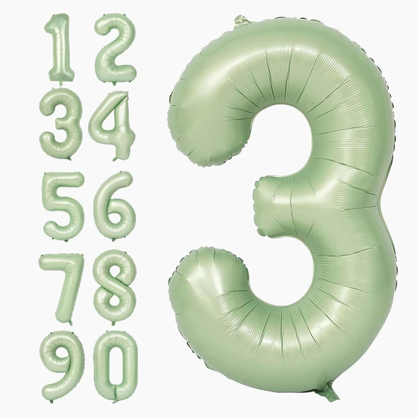 Benim Marifetlerim 3 Rakamı Su Yeşili Folyo Balon 40 inch 90 cm ürün görseli 1
