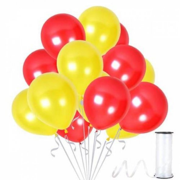 Benim Marifetlerim  Metalik Sarı Kırmızı Balon 12 inch 20 Adet ürün görseli 1