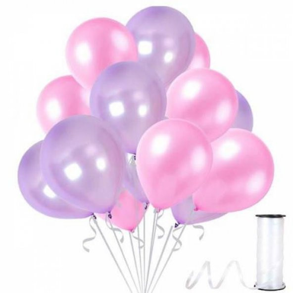 Benim Marifetlerim  Metalik Lila Pembe Balon 12 inch 20 Adet ürün görseli 1