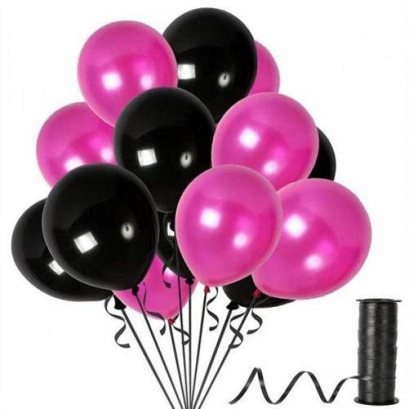 Benim Marifetlerim Metalik Siyah Fuşya Balon 12 inch 5 Adet ürün görseli 1