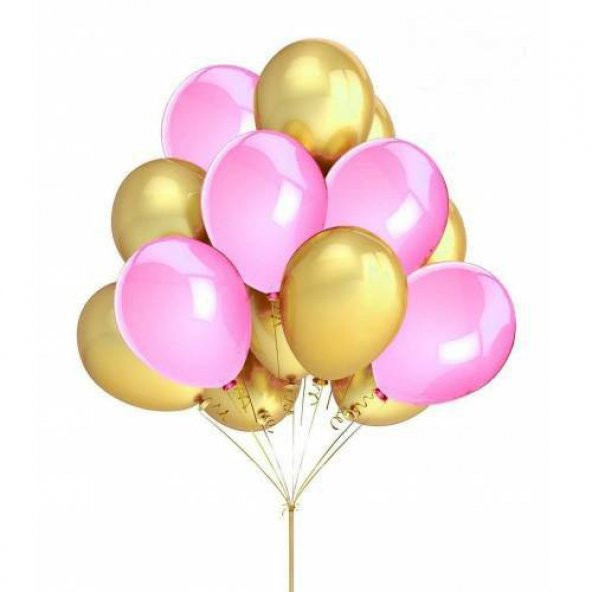 Benim Marifetlerim Metalik Pembe Altın Balon 12 inch 15 Adet ürün görseli 1