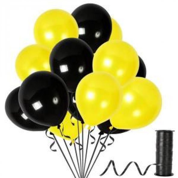 Benim Marifetlerim Metalik Sarı Siyah Balon 12 inch 20 Adet ürün görseli 1
