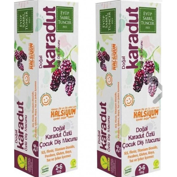 Eyüp Sabri Tuncer Çocuk Diş Macunu 60ml Doğal Karadut Özlü 2-6 Yaş X 2 Adet ürün görseli 1