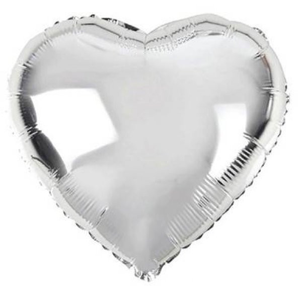 Benim Marifetlerim Gümüş Kalp Folyo Balon 18 inch 45 cm x 45 cm ürün görseli 1