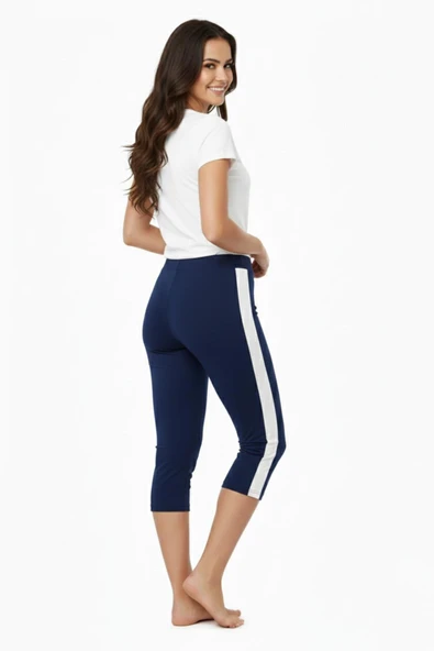 Kadın Kısa Spor Şeritli Tayt BGL-ST00645 - Resim 9