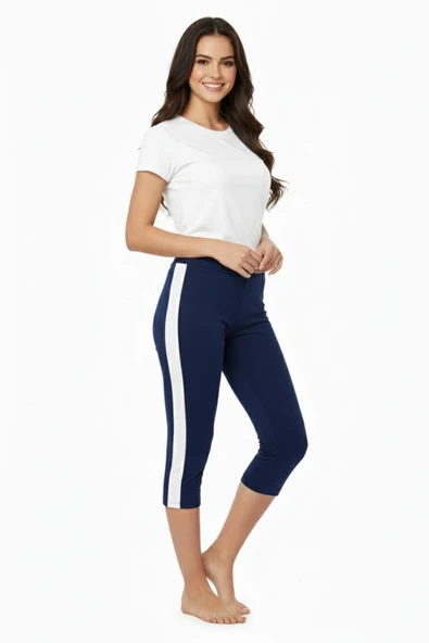 Kadın Kısa Spor Şeritli Tayt BGL-ST00645 - Resim 7