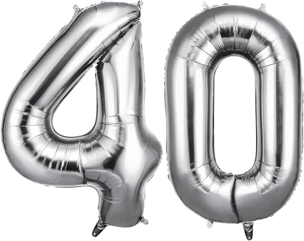 Benim Marifetlerim 40 Rakamı Gümüş Folyo Balon 16 inch 40 cm ürün görseli 1