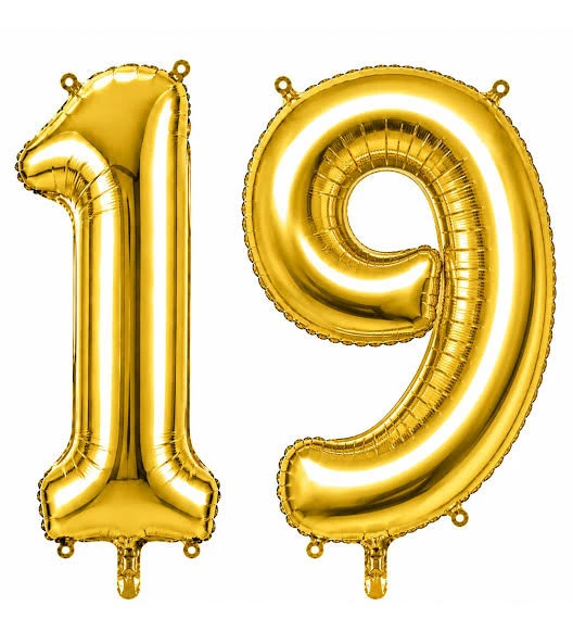 Benim Marifetlerim 19 Rakamı Altın Folyo Balon 16 inch 40 cm ürün görseli 1