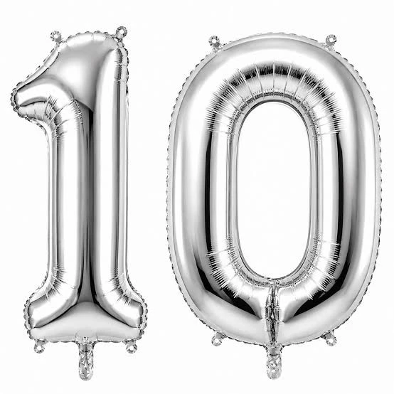 Benim Marifetlerim 10 Rakamı Gümüş Folyo Balon 16 inch 40 cm ürün görseli 1