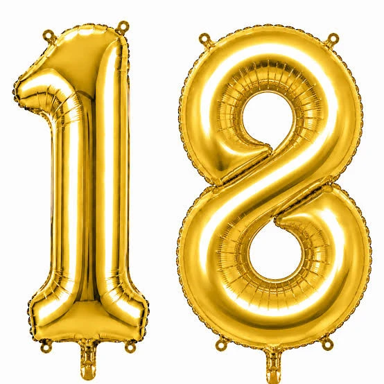 Benim Marifetlerim 18 Rakamı Altın Folyo Balon 16 inch 40 cm ürün görseli 1