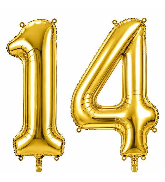 Benim Marifetlerim 14 Rakamı Altın Folyo Balon 16 inch 40 cm ürün görseli 1