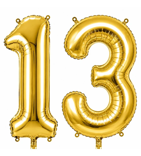 Benim Marifetlerim 13 Rakamı Altın Folyo Balon 16 inch 40 cm ürün görseli 1