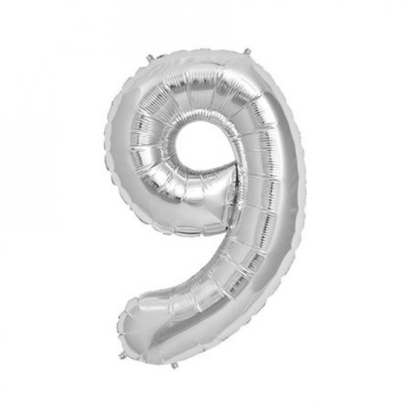 Benim Marifetlerimi 9 Rakamı Gümüş Folyo Balon 40 inch 90 cm ürün görseli 1