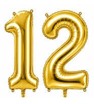 Benim Marifetlerim 12 Rakamı Altın Folyo Balon 16 inch 40 cm ürün görseli 1