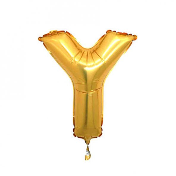 Benim Marifetlerim Y Harfi Altın Folyo Balon 16 İnch 40 cm ürün görseli 1