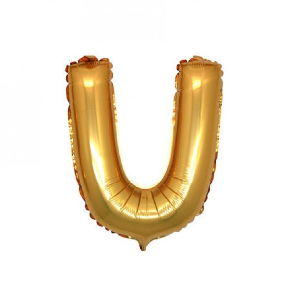 Benim Marifetlerim U Harfi Altın Folyo Balon 16 İnch 40 cm ürün görseli 1