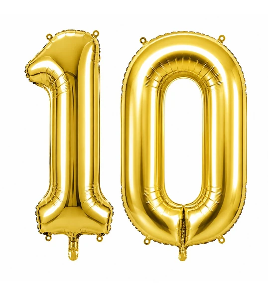 Benim Marifetlerim 10 Rakamı Altın Folyo Balon 16 inch 40 cm ürün görseli 1