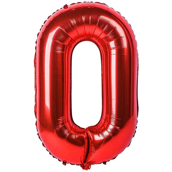 Benim Marifetlerim 0 Rakamı Kırmızı Folyo Balo 16 inch 40 cm ürün görseli 1