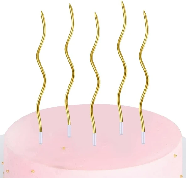 Benim Marifetlerim Altın Burgulu Pasta Mumu 20 cm ürün görseli 1