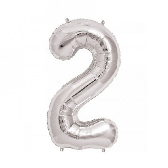 Benim Marifetlerim 2 Rakamı Gümüş Folyo Balon 16 inch 40 cm ürün görseli 1