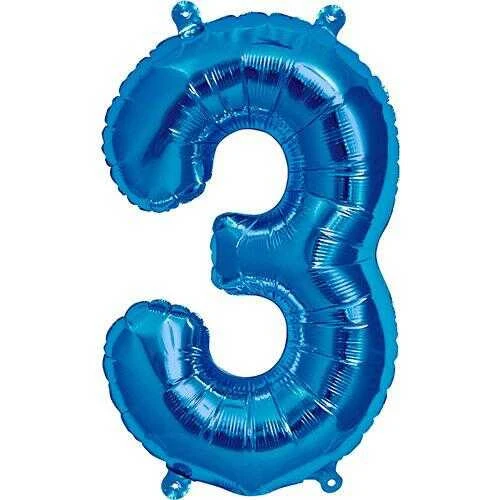 Benim Marifetlerim 3 Rakamı Mavi Folyo Balon 40 inch 90 cm ürün görseli 1
