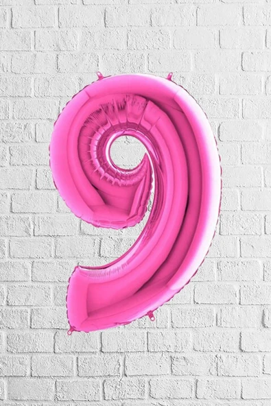 Benim Marifetlerim 9 Rakamı Pembe Folyo Balon 40 inch 90 cm ürün görseli 1