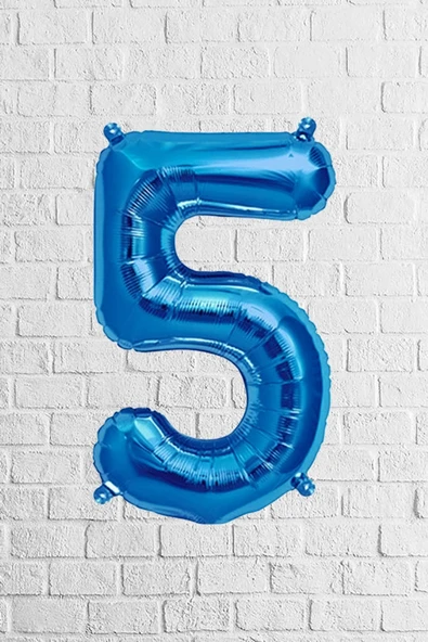Benim Marifetlerim 5 Rakamı Mavi Folyo Balon 40 inch 90 cm ürün görseli 1
