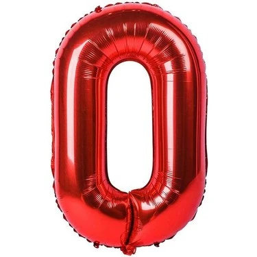 Benim Marifetlerim 0 Rakamı Kırmızı Folyo Balon 40 inch 90 cm ürün görseli 1