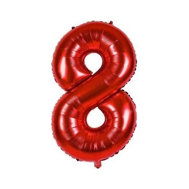 Benim Marifetlerim 8 Rakamı Kırmızı Folyo Balon 40 inch 90 cm ürün görseli 1
