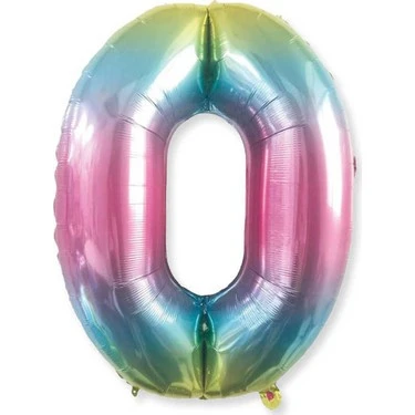 Benim Marifetlerim 0 Rakamı Rengarenk Folyo Balon 16 inch 40 cm ürün görseli 1