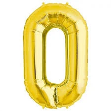Benim Marifetlerim 0 Rakamı Altın Folyo Balon 34 inch 86 cm ürün görseli 1