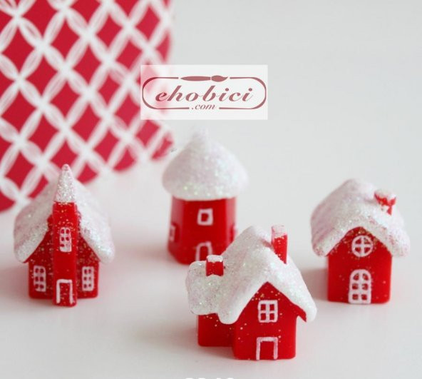 Dekoratif Kış Evi No:3 - 3,5x3cm - Resim 3