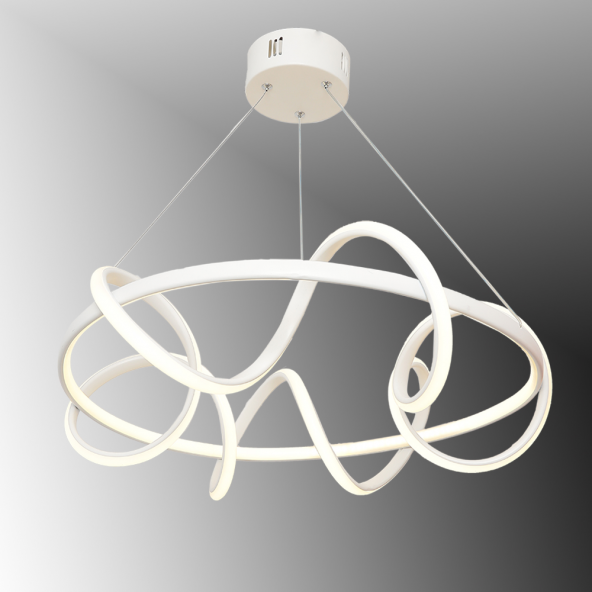 TT Aydınlatma TT314-BY  Büyük Sarmal Modeli Mat Beyaz Led Avize ürün görseli 1