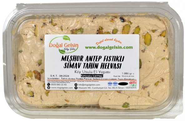 Doğal Gelsin Meşhur Antep Fıstıklı Simav Tahin Helvası - 1.000 gr ürün görseli 1