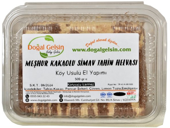 Doğal Gelsin Meşhur Kakaolu Simav Tahin Helvası - 500 gr ürün görseli 1