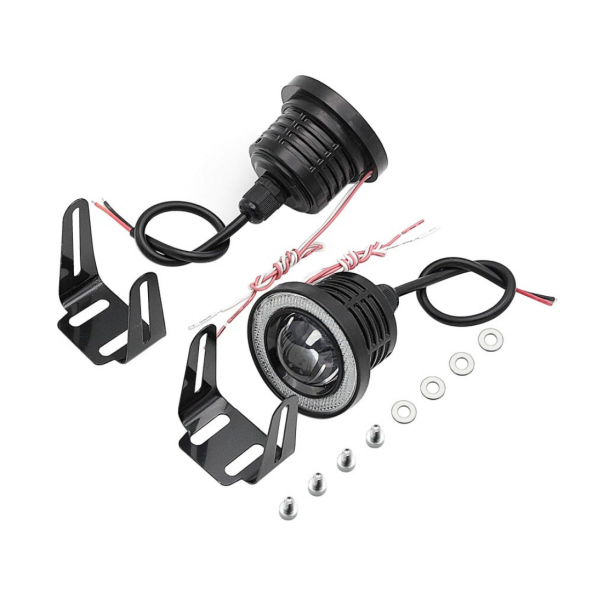 Fiat Linea Uyumlu, Universal Mercekli Led Angel Sis Farı, 76mm Buz Mavi Renk ürün görseli 1