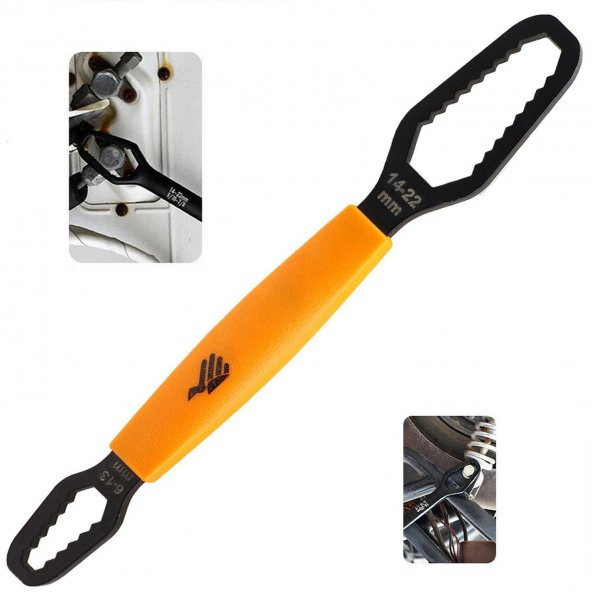 Çift Ağızlı Evrensel Kendinden Sıkma Çok Amaçlı Anahtar Çelik İngiliz Torx Cırcır Anahtarı 6-13 / 14-22 mm ürün görseli 1