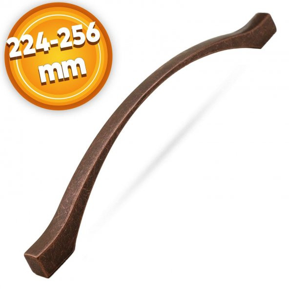 Çekmece Mutfak Dolap Kapak Kulpu Kulbu 224-256 mm Antik Bakır Metal Kulp ürün görseli 1