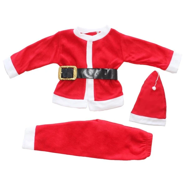 Unisex Kırmızı Kemerli Şapkalı Noel Takım ürün görseli 1