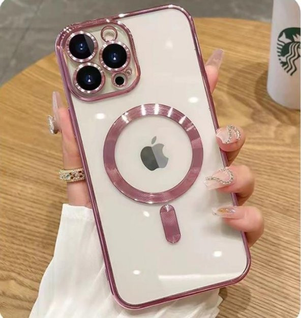 iPhone 13 Pro Max Kılıf Kamera Korumalı Magsafe Parlak Luxury ürün görseli 1