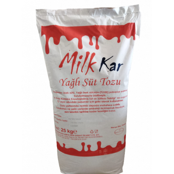 MİLKKAR YAĞLI SÜT TOZU 25KG - Resim 2