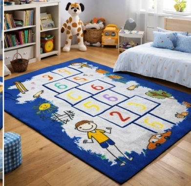 Brillant İpek Latex Kaymaz Taban Çocuk Halısı-BOYS HJ11789.101-(160x230) ürün görseli 1