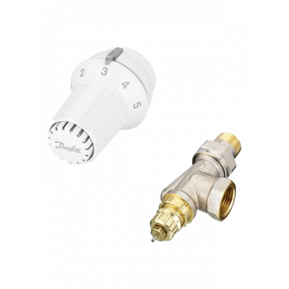 Danfoss UK (Yatay) Termostatik Radyatör Vanası Takımı ürün görseli 1