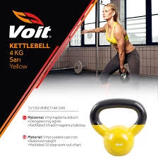 Voit Vinyl Kettlebell 4 kg Sarı ürün görseli 1