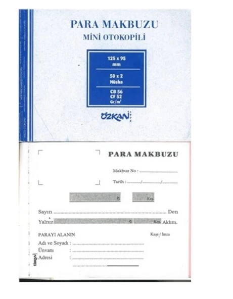 Özkan Mini (Cep)Para Makbuzu Otokopili50x2 Nüsha 1 adet ürün görseli 1