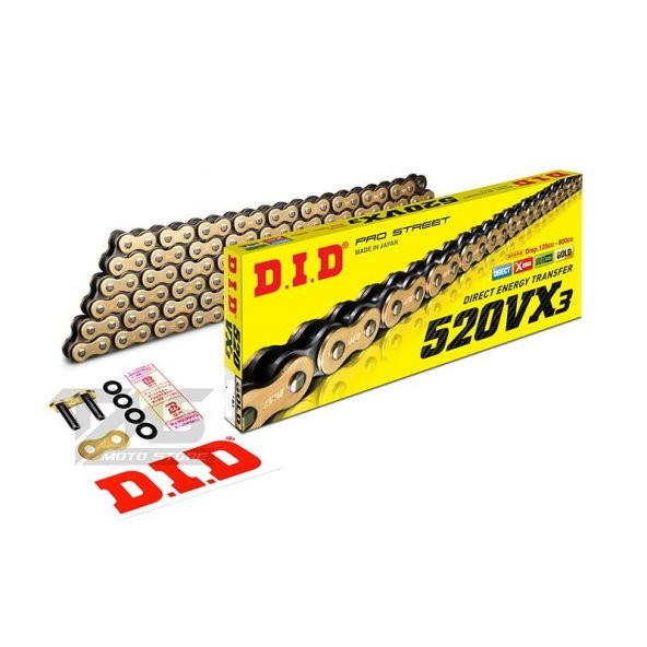 Did 520-110Vx3 1992-2011 Aprilia RS 125 Uyumlu Zincir Vx3 Xring Gold ürün görseli 1
