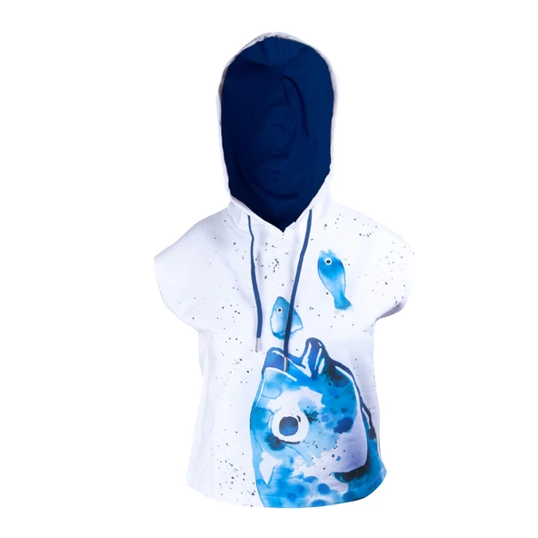 Anemoss Çipura Kolsuz Kapişonlu Beyaz Kadın Sweatshirt ürün görseli 1