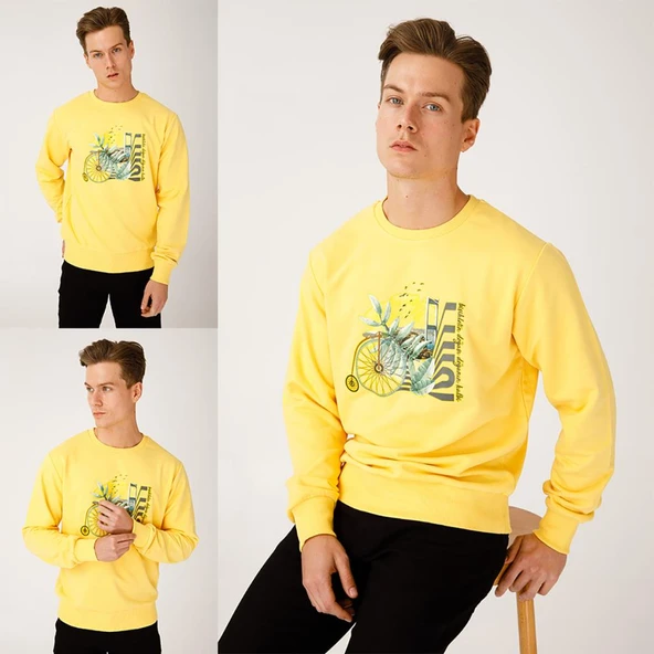 Biggdesign Nature Boğazda Bisiklet Erkek Sweatshirt - Resim 6
