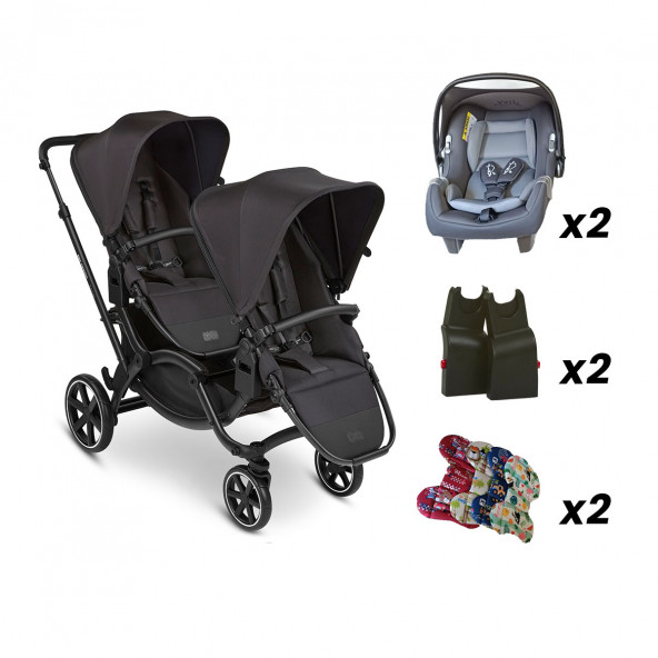 ABC Design Zoom Ink Travel Sistem İkiz Bebek Arabası Black ürün görseli 1