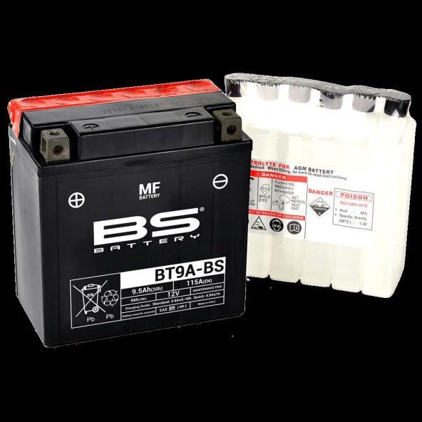 Bs Bt9a-Bs 1992-2012 Aprilia RS 125 Uyumlu Akü ürün görseli 1
